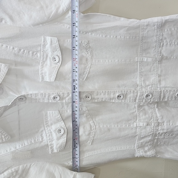 Hallhuber basic 100 % Leinen  Elegant White Button-Up Dress - Picture 10 of 16